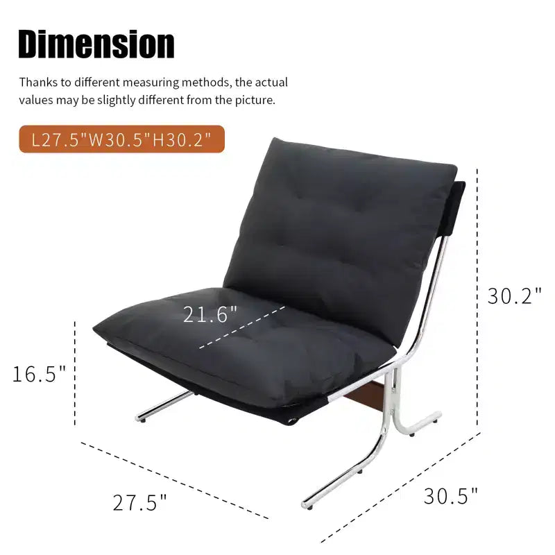 Fauteuil à dossier haut, Fauteuil d'appoint moderne, Chaises de salon avec pieds en métal et rembourrage doux, Fauteuils de canapé pour bureau à domicile, chambre à coucher, salle à manger