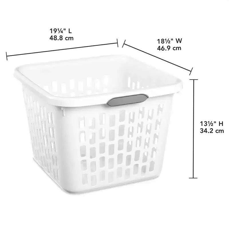 Panier à linge carré avec poignées, menthe et blanc – 35 et 70 litres