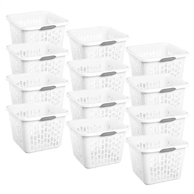 Panier à linge carré avec poignées, menthe et blanc – 35 et 70 litres