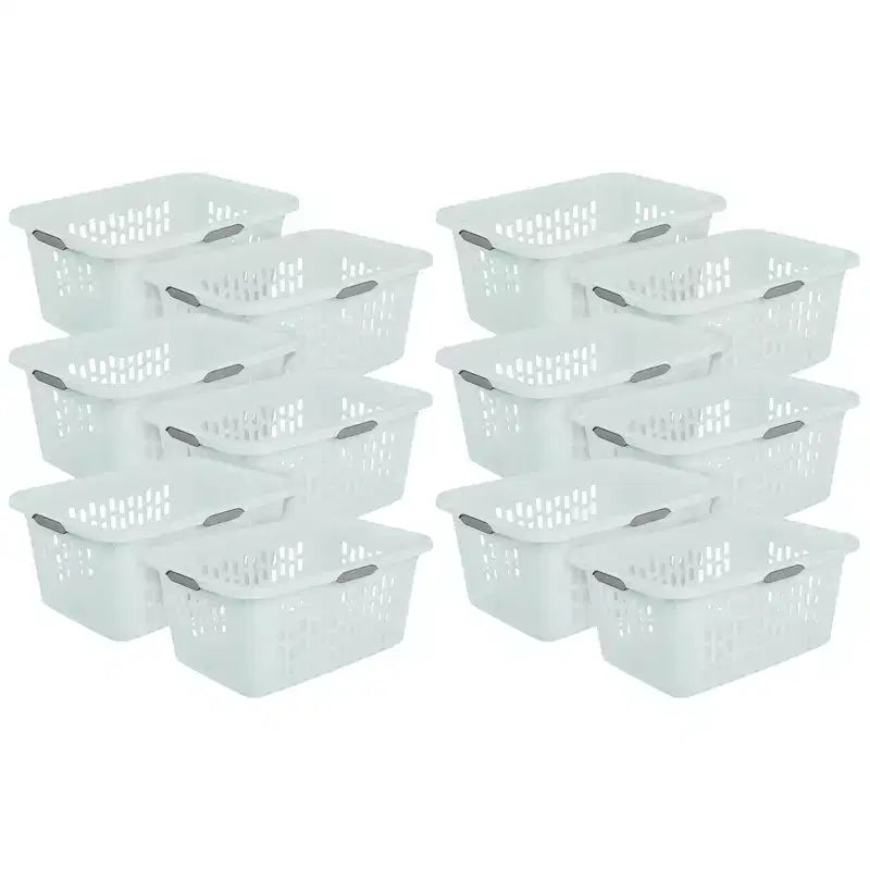 Panier à linge carré avec poignées, menthe et blanc – 35 et 70 litres