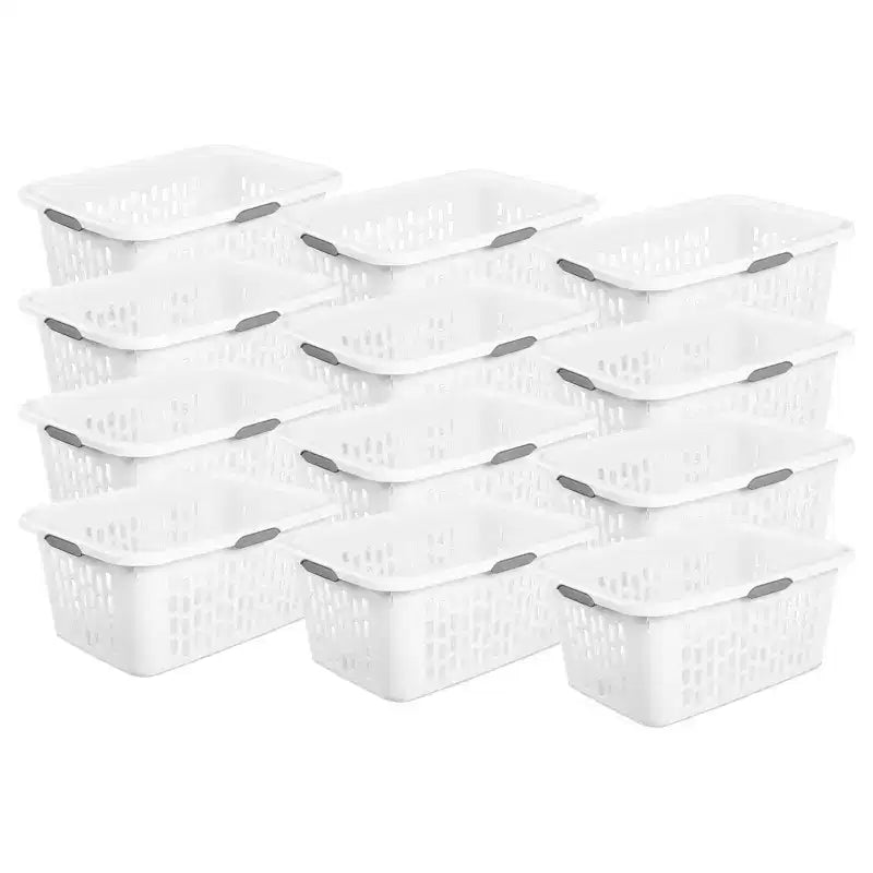 Panier à linge carré avec poignées, menthe et blanc – 35 et 70 litres