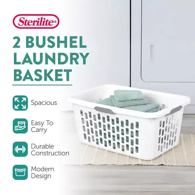 Panier à linge carré avec poignées, menthe et blanc – 35 et 70 litres