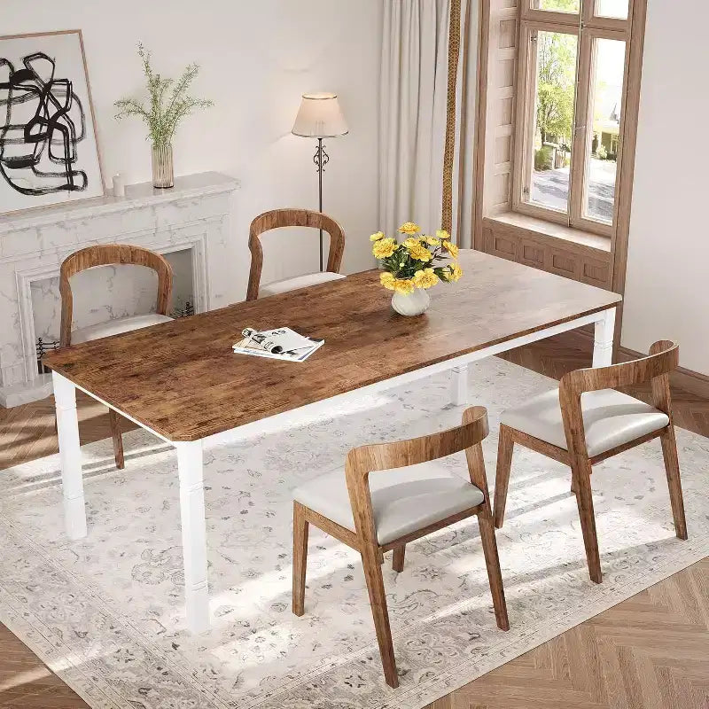 Table de salle à manger de ferme pour 6-8 personnes, table de cuisine rustique industrielle, sans chaises