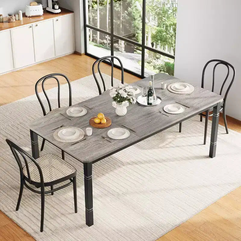 Table de salle à manger de ferme pour 6-8 personnes, table de cuisine rustique industrielle, sans chaises