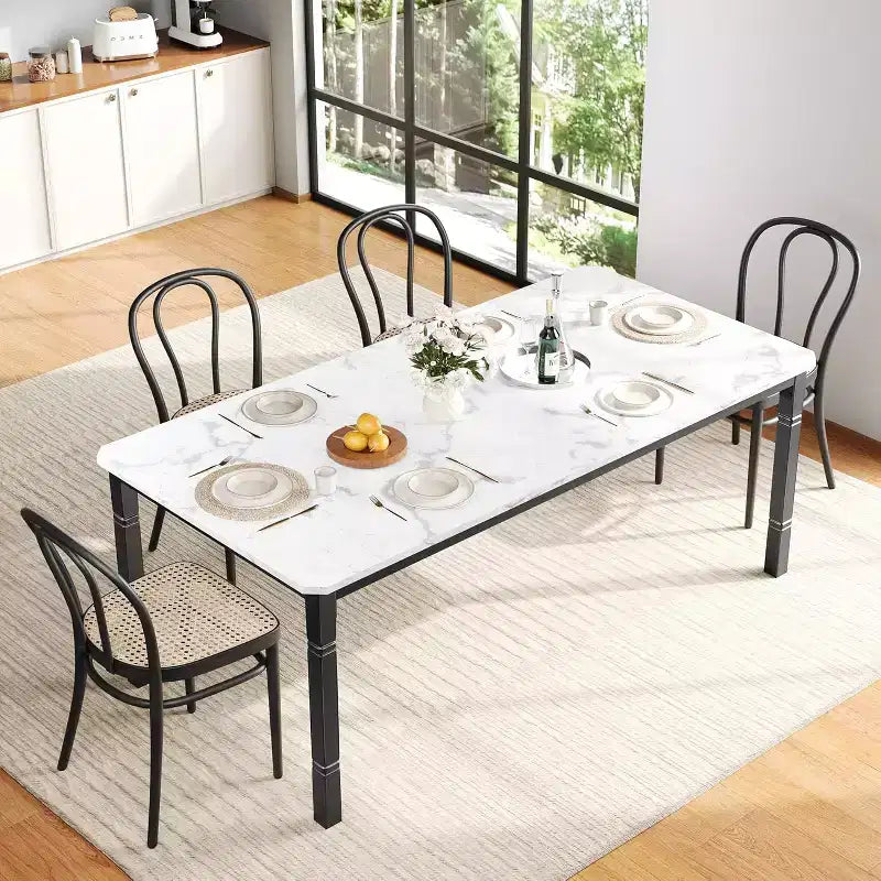 Table de salle à manger de ferme pour 6-8 personnes, table de cuisine rustique industrielle, sans chaises