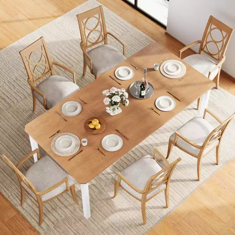 Table de salle à manger de ferme pour 6-8 personnes, table de cuisine rustique industrielle, sans chaises