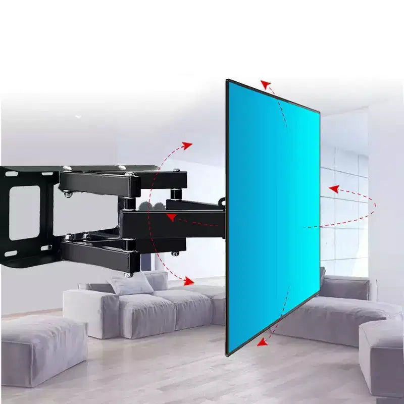 Support mural TV à double bras articulé avec large base pour téléviseurs de 32 à 70 po